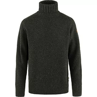 Bluzy męskie - Fjällräven Męska bluza Övik Roller Neck Sweater M, ciemnooliwkowa zieleń, S, Ciemna oliwkowa zieleń, S - grafika 1