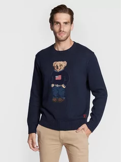 Swetry męskie - Polo Ralph Lauren Sweter 710860374001 Granatowy Regular Fit - grafika 1