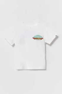 Koszulki dla chłopców - Quiksilver t-shirt bawełniany dziecięcy TROPICALFADEBOY kolor biały z nadrukiem - grafika 1