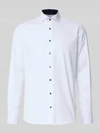 Koszule męskie - Koszula biznesowa o kroju regular fit z bawełny z kołnierzykiem typu kent - miniaturka - grafika 1