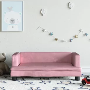 vidaXL Sofa dla dzieci, różowa, 80x45x30 cm, aksamit - Meble do sypialni - miniaturka - grafika 1