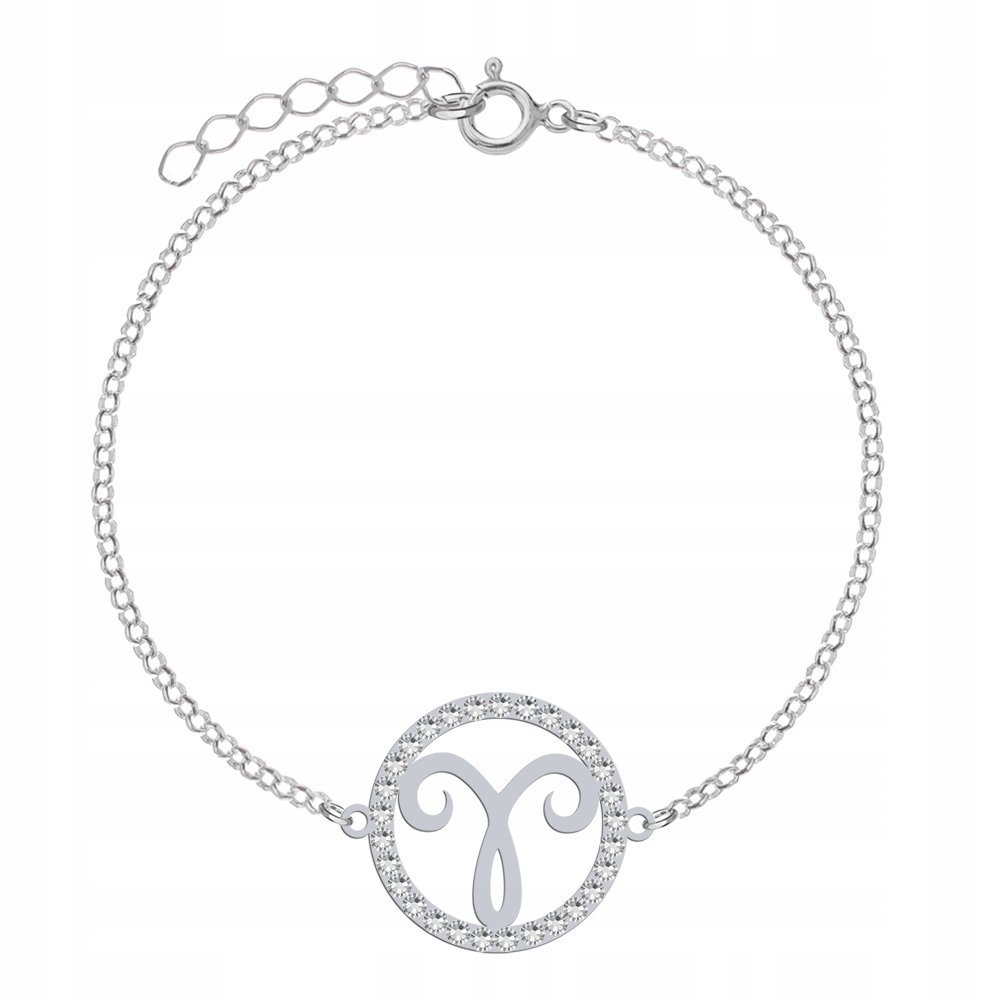 Bransoletka Srebrna Znak Zodiaku Baran Prezent 925 DEDYKACJA GRATIS