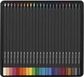 Kredki, ołówki, pastele i pisaki - Kredki Trójkątne Ołówkowe Czarne Drewno 24 Kolory Metalowe Etui - miniaturka - grafika 1