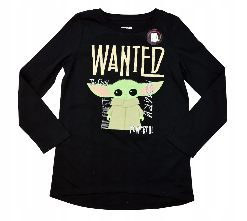Bluzka młodzieżowa Koszulka długi rękaw Star Wars Baby Yoda r. XL 14/16lat