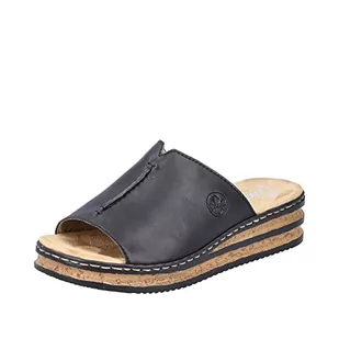 Rieker Damskie pantofle 629M9, wsuwane, Czarny 00, 42 EU Schmal - Moda i Uroda OUTLET - miniaturka - grafika 1