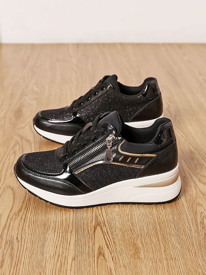 Sixth Sens Sneakersy w kolorze czarnym na koturnie