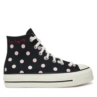 Trampki damskie - Trampki Converse Chuck Taylor All Star Lift Platform Polka Dots A10688C Czarny - miniaturka - grafika 1