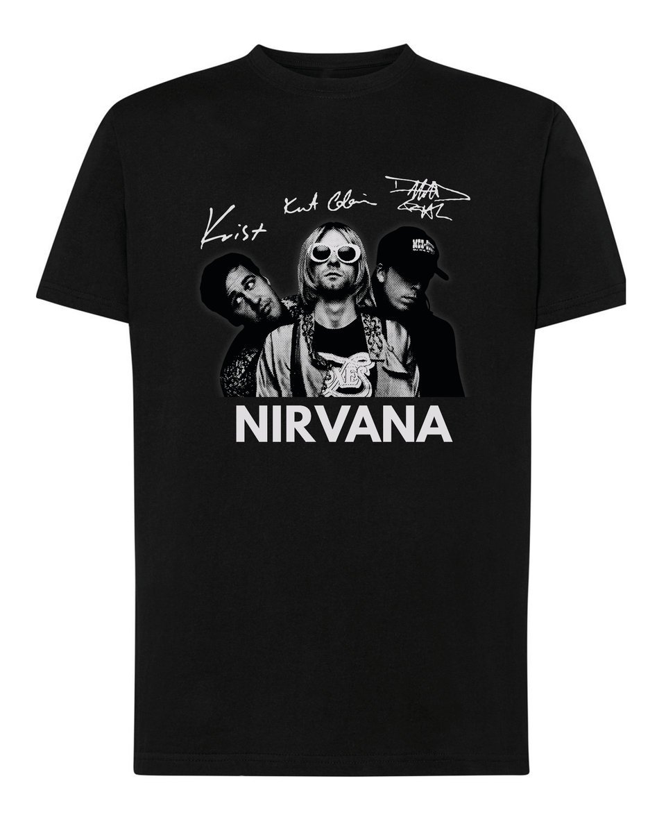 Koszulka Grunge Rock Legendy Ikony z Autografami Czarna S