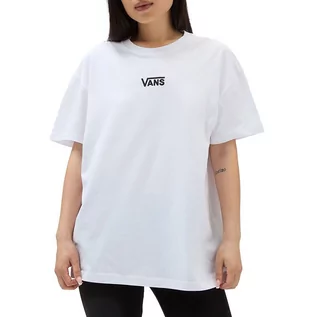 Koszulki sportowe damskie - Koszulka Vans Flying V Oversized VN0A7YUTWHT1 - biała - grafika 1
