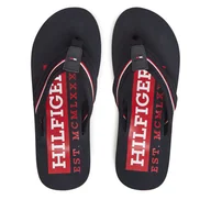 Klapki i japonki męskie - Japonki Tommy Hilfiger Corporate Hilfiger Beach FM0FM05436 Granatowy - miniaturka - grafika 1