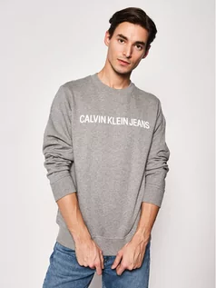 Bluzy męskie - Calvin Klein Jeans Bluza J30J307757 Szary Regular Fit - grafika 1