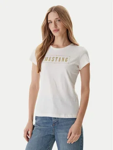 Mustang T-Shirt Loa 1016754 Écru Slim Fit - Koszulki i topy damskie - miniaturka - grafika 1