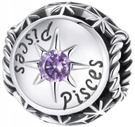 Bransoletki - Charms Zawieszka Charms Znak Zodiaku Ryby Kamień Urodzinowy Charmsy Trusky - miniaturka - grafika 1