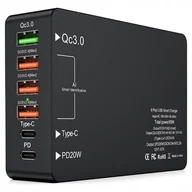 Ładowarki do telefonów - Szybka Ładowarka Sieciowa 6 USB C PD 20W QC3.0 65W - miniaturka - grafika 1