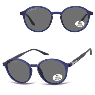 Niebieskie lenonki okulary przeciwsłoneczne z polaryzacją z flexami MP187D - Okulary korekcyjne, oprawki, szkła - miniaturka - grafika 1