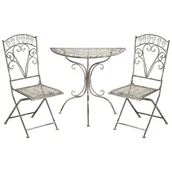 Meble ogrodowe - Beliani zestaw mebli balkonowych NURRA Metal Szary - miniaturka - grafika 1
