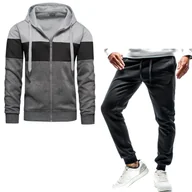 Dresy męskie - Męski komplet dresowy szary Recea - miniaturka - grafika 1