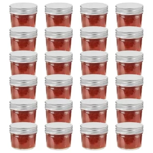 vidaXL vidaXL Szklane słoiki na dżem, srebrne pokrywki, 24 szt., 110 ml - Pojemniki kuchenne - miniaturka - grafika 1