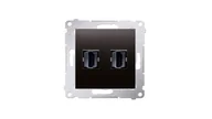 Gniazdka elektryczne - Kontakt Simon Simon 54 Gniazdo HDMI podwójne (moduł) czarny mat DGHDMI2.01/49 DGHDMI2.01/49 - miniaturka - grafika 1