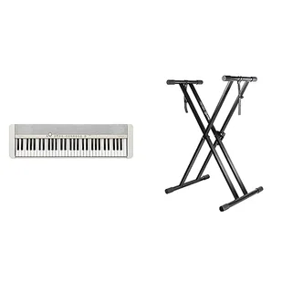 Rockjam Xfinity Stojak na Klawiaturę, Czarny, 99,1 x 46 x 7,9 cm & Casio CT-S1WEC5 Casiotone Przenośny Keybord Elektryczny, Biały, 61 klawiszy - Akcesoria do instrumentów klawiszowych - miniaturka - grafika 1