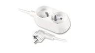 Przewody elektryczne - Przedłużacz 2-gniazda z/u 10A 1m /OMY 3x1/ biały PS-270 - miniaturka - grafika 1