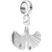 Bransoletki - Charms Srebrny z Liściem Liść Miłorzębu Listek Miłorząb Roślina SREBRO 925 - miniaturka - grafika 1