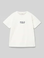 Koszulki dla chłopców - T-shirt z nadrukiem z logo - miniaturka - grafika 1