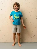 Piżamy chłopięce - Sinsay - Piżama dwuczęściowa z nadrukiem w dinozaura - turkusowy - miniaturka - grafika 1