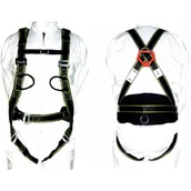 Akcesoria BHP - DEDRA Szelki bezpieczeństwa z dwoma punktami zaczepienia + pasek + 2 linki BHSZ1 - miniaturka - grafika 1