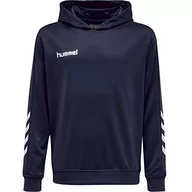 Bluzy męskie - Hummel Hummel Męska bluza z kapturem Hmlpromo Poly Hoodie niebieski niebieski (Bleu Marine) XL 208317-7026 - miniaturka - grafika 1