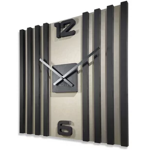 Zegar ścienny czarny LAMELE SQ 60cm - Zegary - miniaturka - grafika 1