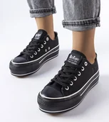 Botki damskie - Czarne trampki Lee Cooper LCW-22-31-0843L-39 - miniaturka - grafika 1
