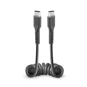 Kable USB - Kabel przewód spiralny USB-C 0.5m - czarny SBS - miniaturka - grafika 1