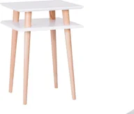 Ławy i stoliki kawowe - Ragaba Stolik kawowy SQUARE HIGH 43x43 biały kwadratowy - miniaturka - grafika 1