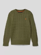 Swetry dla chłopców - Sweter z dzianiny ze ściegiem warkoczowym model ‘CABLE’ - miniaturka - grafika 1