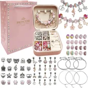 Prace ręczne dla dzieci - Zestaw do Robienia Bransoletek Koraliki Biżuterii Prezent Zawieszki Kuferek - miniaturka - grafika 1