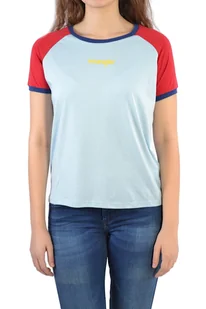 WRANGLER RAGLAN TEE ANGEL FALLS BLUE T-SHIRT DAMSKI - Koszulki i topy damskie - miniaturka - grafika 1