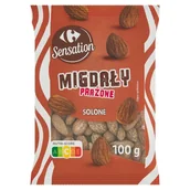 Orzeszki - Carrefour Sensation Migdały prażone solone 100 g - miniaturka - grafika 1