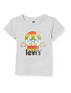 Koszulki dla dziewczynek - Levi's Kids Koszulka dziewczęca Lvg z krótkim rękawem graficzna koszulka, Jasnoszary wrzos, 5 Lata - miniaturka - grafika 1