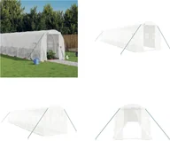 Szklarnie ogrodowe - vidaXL Szklarnia ze stalową ramą biała 24 m² 12x2x2 m - Szklarnia - Szklarnie - Tunel foliowy - Szklarnia Walk-in - miniaturka - grafika 1