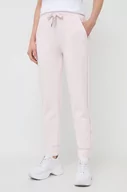Spodnie damskie - Guess spodnie dresowe kolor różowy z aplikacją - miniaturka - grafika 1