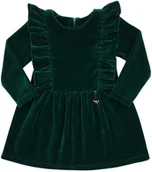 Sukienki - Sukienka świąteczna WELUROWA z falbankami Revaj BUTELKOWA 104 - miniaturka - grafika 1