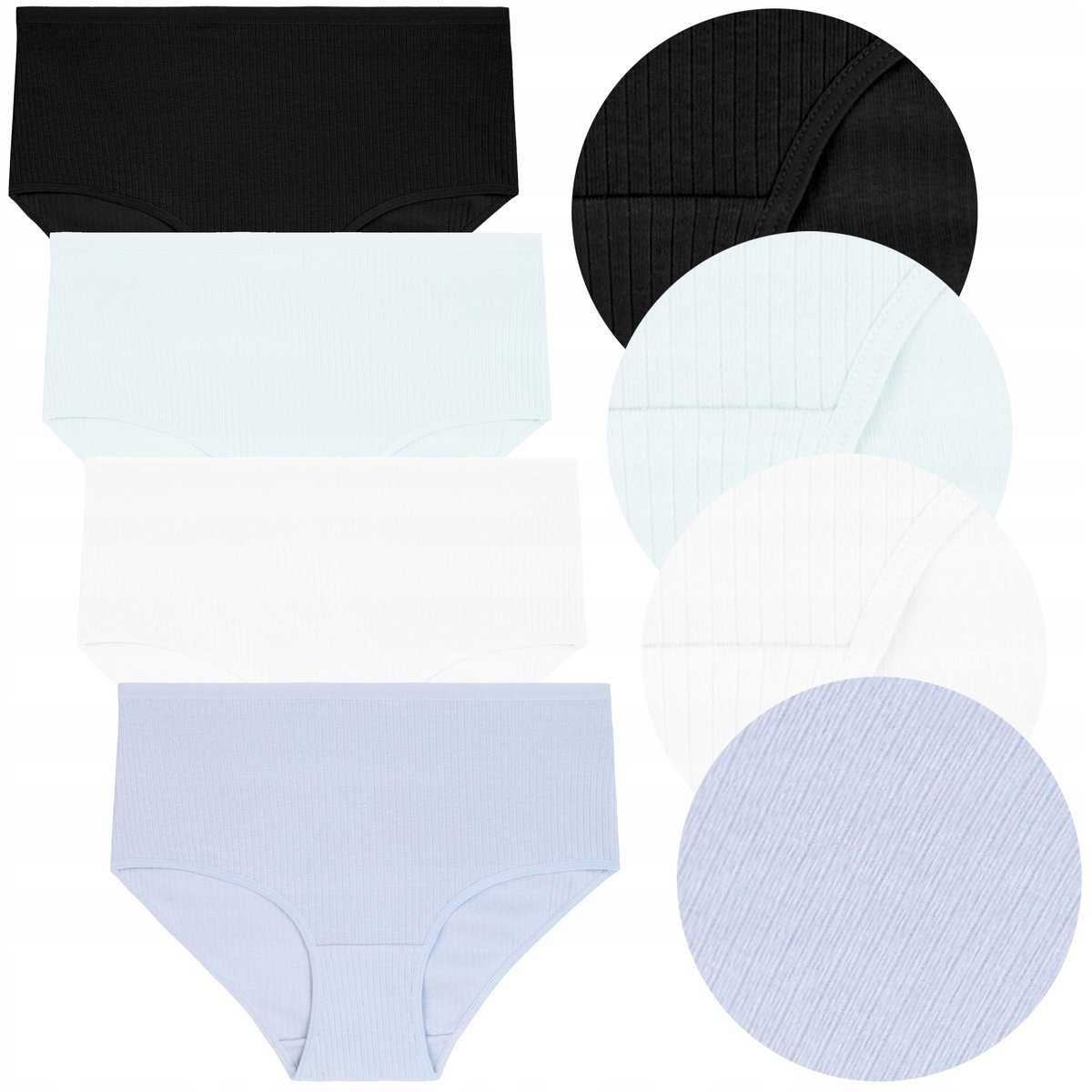 MAJTKI DAMSKIE FIGI Bawełniane Kobiece z Wysokim Stanem 4 szt. MORAJ r. XXL