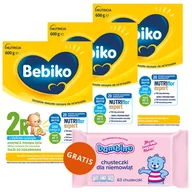 Mleko modyfikowane - Zestaw Bebiko 2R Nutriflor Expert, mleko następne z kleikiem ryżowym, powyżej 6 miesiąca, 3 x 600 g + Bambino, chusteczki nawilżane, od urodzenia, 63 sztuki gratis - miniaturka - grafika 1