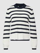 Swetry damskie - Sweter z dzianiny ze wzorem w paski model ‘TRISTA’ - miniaturka - grafika 1