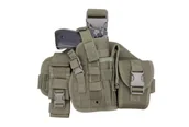 Odzież taktyczna i umundurowanie - GFC Tactical - Modułowy panel udowy z kaburą - MOLLE - Nylon - Oliwkowy - GFT-29-000568 - miniaturka - grafika 1