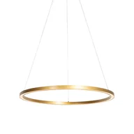 Lampy sufitowe - QAZQA Professional Złota lampa wisząca 80cm z wbudowanym LEDem 3-stopniowym ściemniaczem - Girello - miniaturka - grafika 1