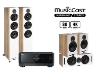 Kino domowe - Yamaha RX-V6A (czarny) + Debut Reference F5 (biały/drewno) + B6 (biały/drewno) + C5 (biały/drewno) - miniaturka - grafika 1