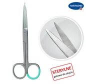 Akcesoria medyczne - Nożyczki chirurgiczne sterylne proste 13 cm ostro/ostre (Hartmann) - miniaturka - grafika 1