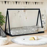 Łóżeczka i kojce - Rama łóżka dziecięcego, czarna, 90x190 cm, drewno sosnowe Lumarko! - miniaturka - grafika 1
